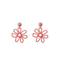 European Summer Vacation Handmade Colorful Raffia Hollow Flower Earrings For Women view 5