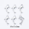 Antique Silver Zinc Alloy Dolphin Charm Pendant for DIY Necklace Bracelet Jewelry Making view 1