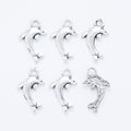 Antique Silver Zinc Alloy Dolphin Charm Pendant for DIY Necklace Bracelet Jewelry Making view 2