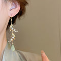 New Chinese Style Lily Of The Valley Leaf Teardrop Resin Drop Earrings For Women view 3