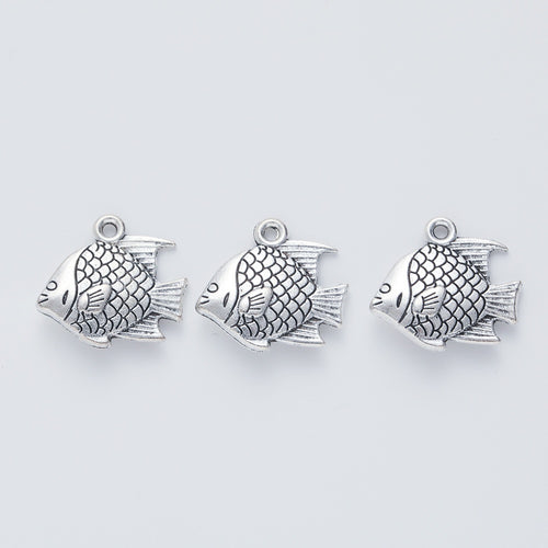 Vintage Alloy Fish Charm Pendant For DIY Jewelry Accessories Necklace Bracelet Making – Antique Silver