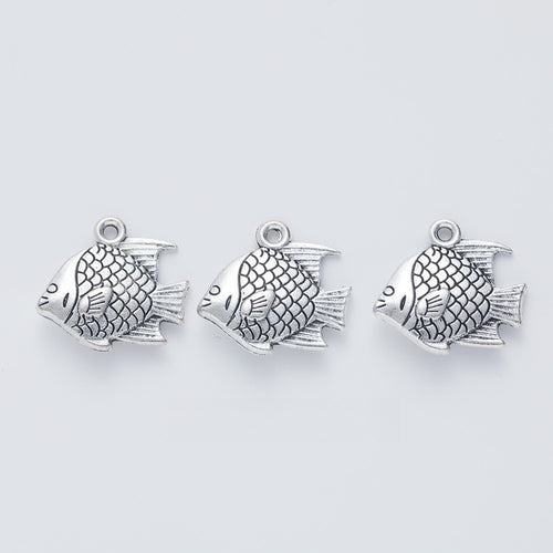 Vintage Alloy Fish Charm Pendant For DIY Jewelry Accessories Necklace Bracelet Making – Antique Silver