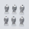 Vintage Zinc Alloy Fish Charm Pendant For DIY Jewelry Accessories Necklace Bracelet Making view 1
