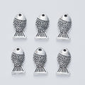 Vintage Zinc Alloy Fish Charm Pendant For DIY Jewelry Accessories Necklace Bracelet Making view 2