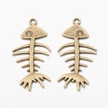 Vintage Alloy Fish Charm Pendant For DIY Jewelry Accessories Necklace Bracelet Making – Antique Bronze view 2