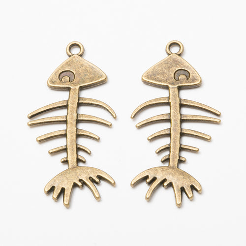 Vintage Alloy Fish Charm Pendant For DIY Jewelry Accessories Necklace Bracelet Making – Antique Bronze
