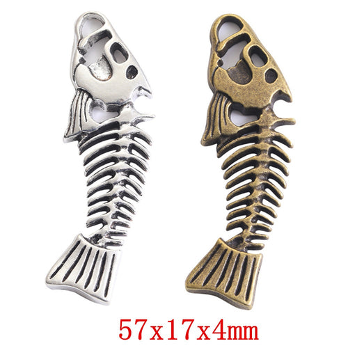 Vintage Alloy Fish Charm Pendant For DIY Jewelry Accessories Necklace Bracelet Making