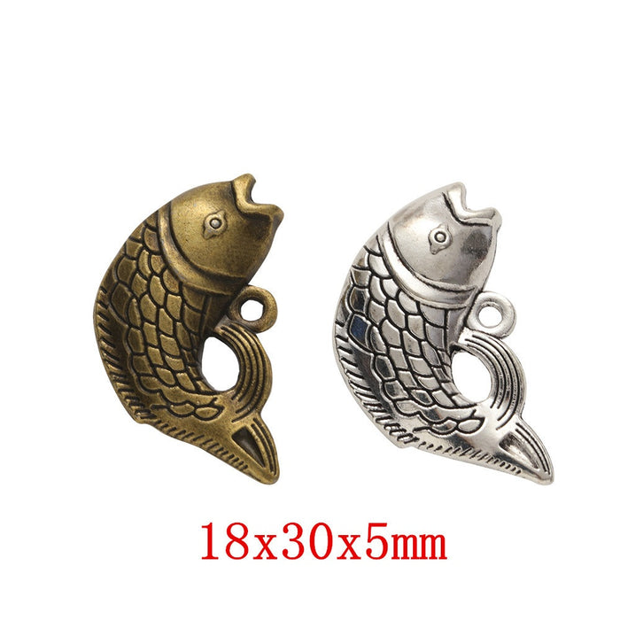 Zinc Alloy Fish Charm Pendant No.089808 for DIY Necklace Bracelet Jewelry Making