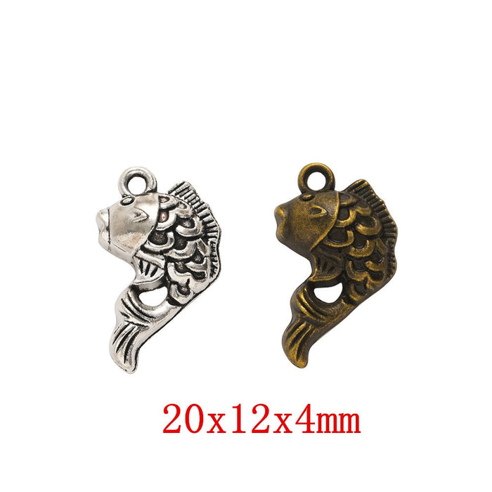 Zinc Alloy Fish Charm Pendant for DIY Necklace Bracelet Jewelry Making