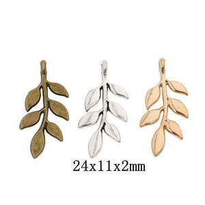 Zinc Alloy Leaf Charm Pendant No.812661 for DIY Necklace Bracelet Jewelry Making