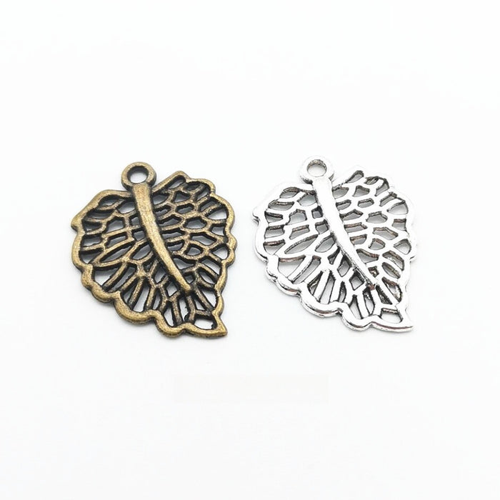 Zinc Alloy Leaf Charm Pendant No.121410 for DIY Necklace Bracelet Jewelry Making