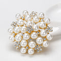 Silver Tone Flower Pearl Look Two Designs Metal Brooch Pin view 4