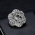 White Gold Tone Silver Tone Butterfly Pearl Look Metal Brooch Pin view 5