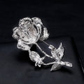 White Silver Tone Rose Pearl Look Two Designs Metal Brooch Pin view 4