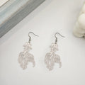 Vintage Chinese Style Hollow Koi Goldfish Alloy Enamel Drop Dangle Earrings For Women Elegant Ethnic Earrings view 4