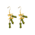 New Chinese Style Copper Flower Tassel Drop Earrings With Bamboo Joint Design For Hanfu view 5