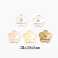 Zinc Alloy Plum Blossom Tag Charm Pendant for DIY Necklace Bracelet Jewelry Making view 1