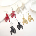 Vintage Ethnic Hollow Koi Goldfish Alloy Enamel Drop Dangle Earrings For Women Statement Earrings view 1