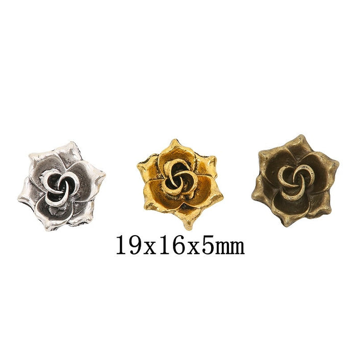 Zinc Alloy Rose Charm Pendant No.433822 for DIY Necklace Bracelet Jewelry Making