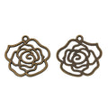 Zinc Alloy Rose Charm Pendant No.925075 for DIY Necklace Bracelet Jewelry Making view 3