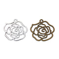 Zinc Alloy Rose Charm Pendant No.925075 for DIY Necklace Bracelet Jewelry Making view 4