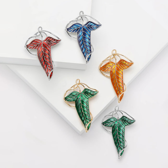 Alloy Enamel Leaf Brooch For Minimalist Women Clothing Decoration