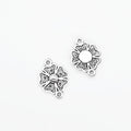 Zinc Alloy Double Flower Charm Pendant No.398939 for DIY Necklace Bracelet Jewelry Making view 3