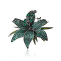 Copper Zircon Flower Brooch For Elegant Suits And Dresses view 2