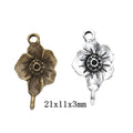 Zinc Alloy Double Flower Charm Pendant for DIY Necklace Bracelet Jewelry Making view 1