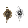 Zinc Alloy Double Flower Charm Pendant for DIY Necklace Bracelet Jewelry Making view 4