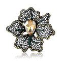 Alloy Hollow Rhinestone Flower Brooch For Women's Garment Decoration view 5
