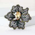 Alloy Hollow Rhinestone Flower Brooch For Women's Garment Decoration view 2