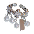 Square Pearl Zircon Open Ring For Women view 5