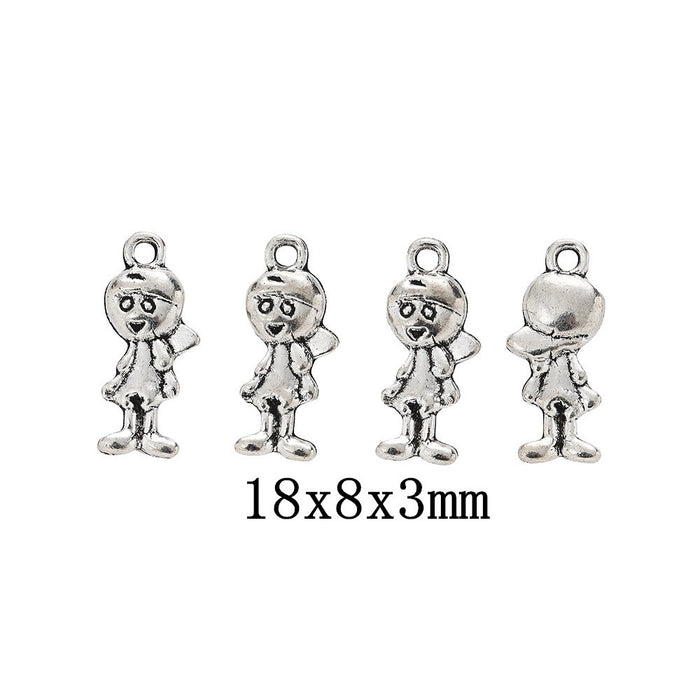 Antique Silver Zinc Alloy Girl Charm Pendant for DIY Necklace Bracelet Jewelry Making