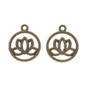 Zinc Alloy Lotus Charm Pendant for DIY Necklace Bracelet Jewelry Making view 2