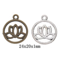 Zinc Alloy Lotus Charm Pendant for DIY Necklace Bracelet Jewelry Making view 1