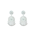 Vintage Ethnic Miao Silver Alloy Rhinestone Geometric Round Tassel Clip On Earrings view 5