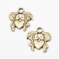 Zinc Alloy Couple Charm Pendant No.681142 for DIY Necklace Bracelet Jewelry Making view 2