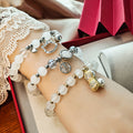 New Chinese Retro Beaded Rhinestone Cartoon Cat Bracelet With Fu Character Peanut Charm For Women view 1