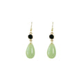 Elegant Chinese Vintage Green Jade-Look Lotus Butterfly Teardrop Rhinestone Alloy Tassel Chain Drop Earrings view 5