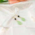 Elegant Chinese Vintage Green Jade-Look Lotus Butterfly Teardrop Rhinestone Alloy Tassel Chain Drop Earrings view 2