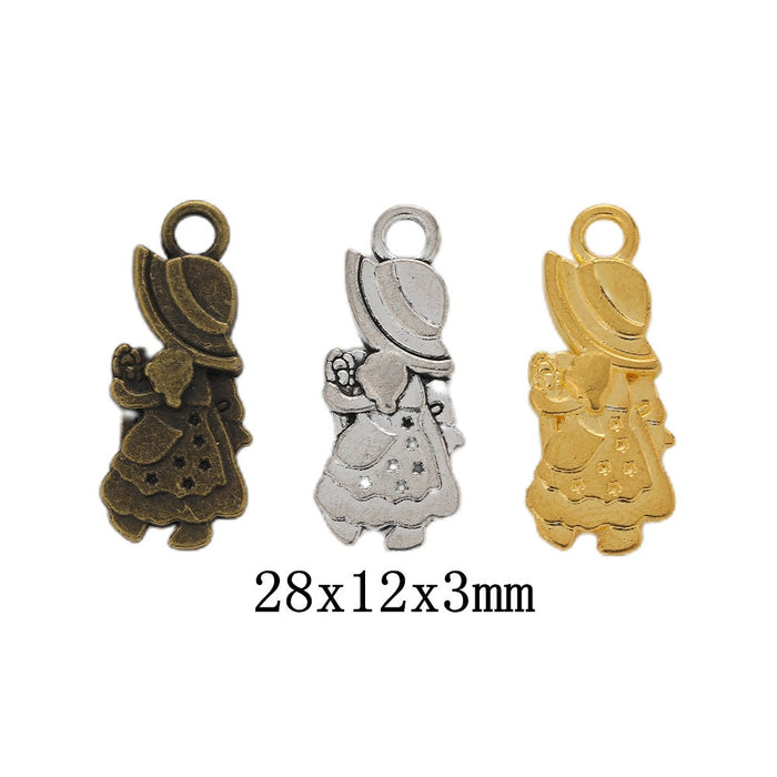 Zinc Alloy Princess Charm Pendant for DIY Necklace Bracelet Jewelry Making