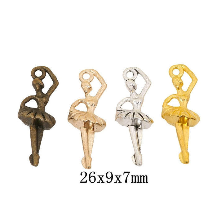 Zinc Alloy Dancing Girl Charm Pendant No.138958 for DIY Necklace Bracelet Jewelry Making