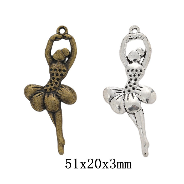 Zinc Alloy Dancing Girl Charm Pendant No.455131 for DIY Necklace Bracelet Jewelry Making