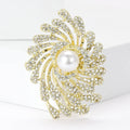 Alloy Pearl Rhinestone Firework Brooch Pin For Women's Clothing view 2