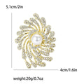 Alloy Pearl Rhinestone Firework Brooch Pin For Women's Clothing view 6