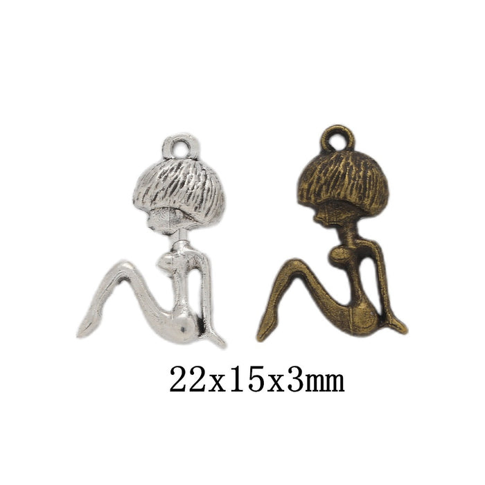 Zinc Alloy Person Charm Pendant No.722938 for DIY Necklace Bracelet Jewelry Making