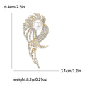 Alloy Pearl Angel Feather Brooch Pin For Women Clothing Decoration view 4