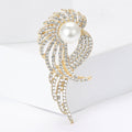 Alloy Pearl Angel Feather Brooch Pin For Women Clothing Decoration view 1