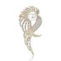 Alloy Pearl Angel Feather Brooch Pin For Women Clothing Decoration view 5